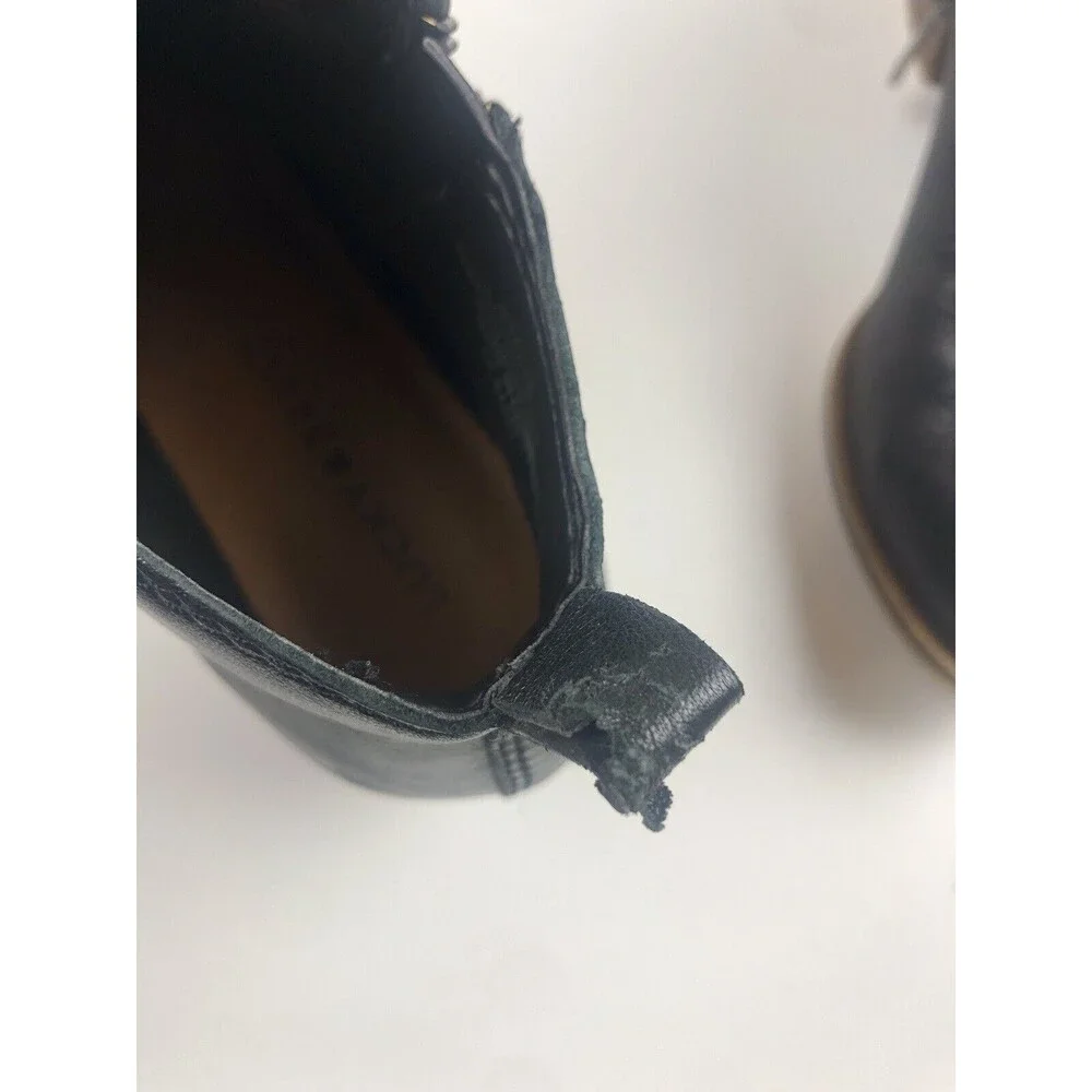 Lucky Brand Basel Black Leather Ankle Boots Zipper Bootie Women's Size 6